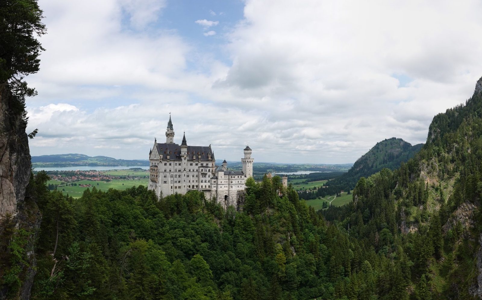 Panorama met slot Neuschwanstein